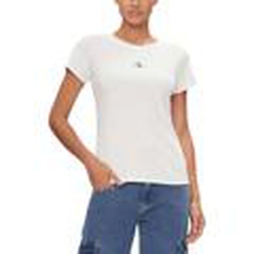Tops y Camisetas WOVEN LABEL RIB SLIM TEE para mujer - Calvin Klein Jeans - Modalova