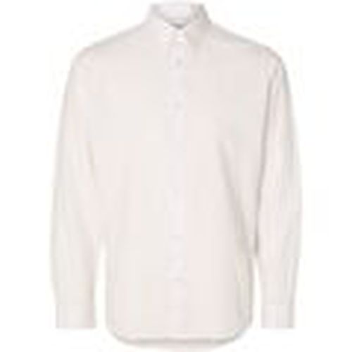 Camisa manga larga 16078867 SLIM LINEN-WHITE para hombre - Selected - Modalova