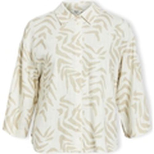 Blusa Emira Shirt L/S - Sandshell/Natural para mujer - Object - Modalova
