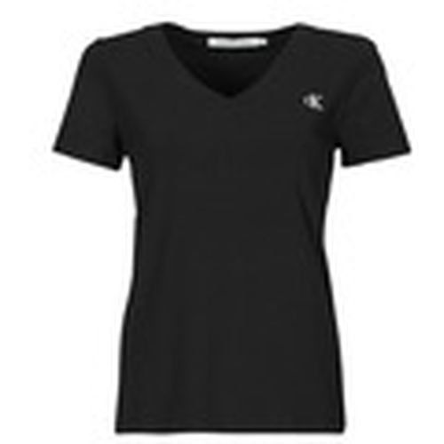 Camiseta CK EMBROIDERY STRETCH V-NECK para mujer - Calvin Klein Jeans - Modalova