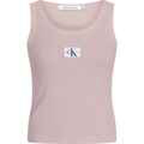 Camiseta tirantes TOP WOVEN LABEL RIB MUJER para mujer - Calvin Klein Jeans - Modalova