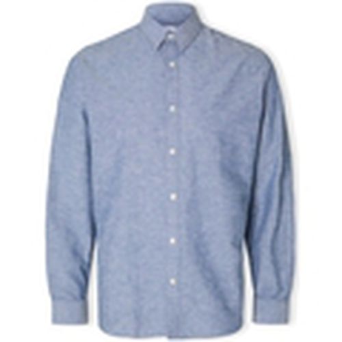 Camisa manga larga Noos Slimnew-linen Shirt L/S - Medium Blue Denim para hombre - Selected - Modalova