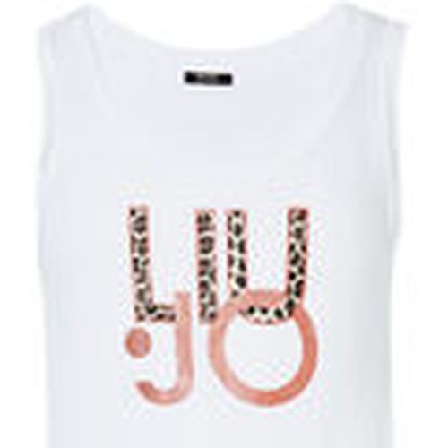 Blusa Top con logotipo con estampado animal y strass para mujer - Liu Jo - Modalova