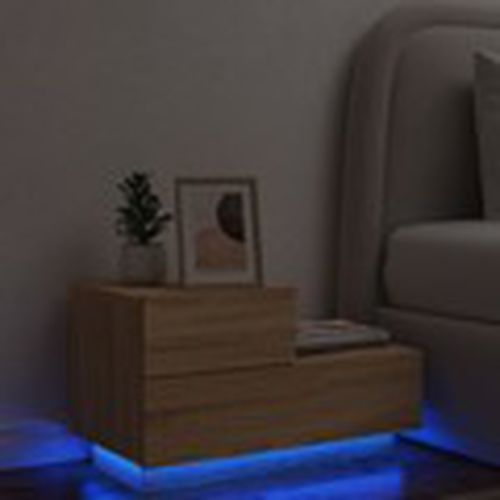 Mesas de comedor Mesita de noche con luces LED roble Sonoma 70x36x40,5 cm para - Maison D'home - Modalova