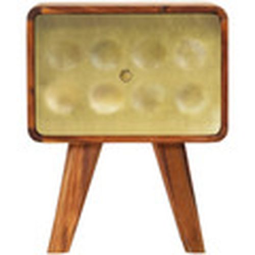 Mesas de comedor Mesita de noche estampado dorado madera sheesham 49x40x30 cm para - Maison D'home - Modalova