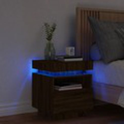 Mesas de comedor Mesita de noche con luces LED roble 40x39x48,5 cm para - Maison D'home - Modalova
