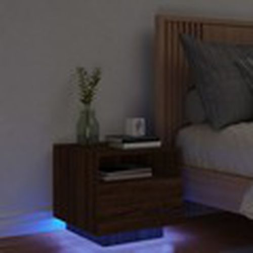 Mesas de comedor Mesita de noche con luces LED roble 40x39x37 cm para - Maison D'home - Modalova