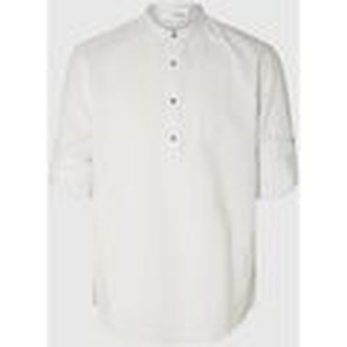Camisa manga larga 16092977 LINEN TUNIC-BRIGHT WHITE para hombre - Selected - Modalova