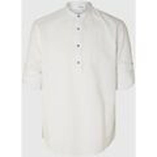 Camisa manga larga 16092977 LINEN TUNIC-BRIGHT WHITE para hombre - Selected - Modalova
