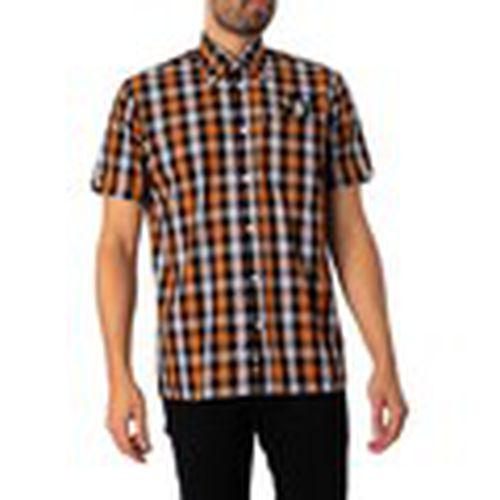 Camisa manga corta Camisa de manga corta a cuadros Windowpane para hombre - Trojan - Modalova