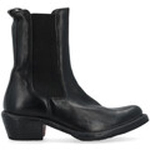 Boots Texano en cuero negro para mujer - Moma - Modalova