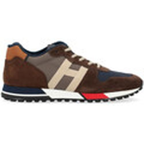 Deportivas Moda Zapatilla H383 azul marrón y gris para hombre - Hogan - Modalova