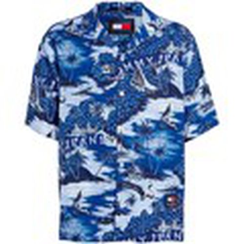 Camisa manga larga - Camisa Hawaiana de Cuello Cubano para hombre - Tommy Jeans - Modalova