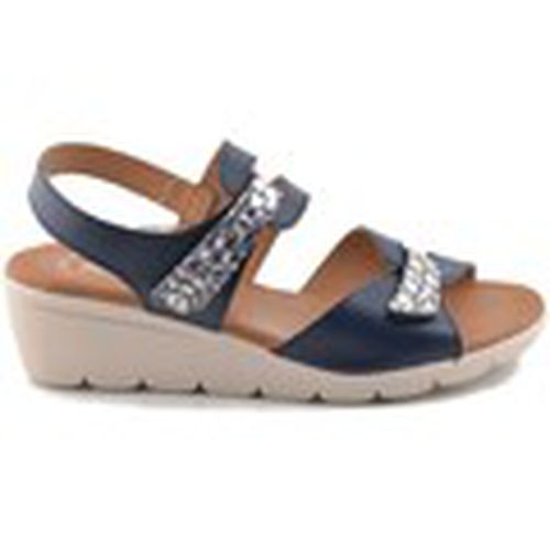 Sandalias Sandalias de mujer azules de piel con cuña by Amelie para mujer - Amelie Comfort - Modalova