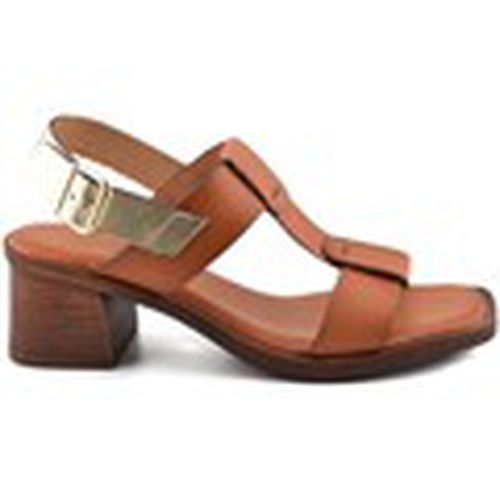 Sandalias Sandalias de mujer de piel marrones con tacón by para mujer - Blusandal - Modalova