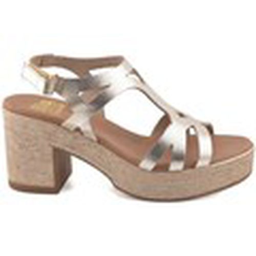 Sandalias Sandalias de mujer de piel doradas con tacón by para mujer - Blusandal - Modalova