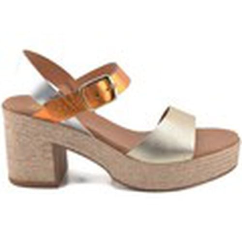 Sandalias Sandalias de mujer de piel metalizada con tacón by para mujer - Blusandal - Modalova