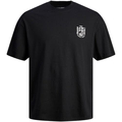 Camiseta 12249223 JJDIRK TEE SS CREW NECK BLACK para hombre - Jack & Jones - Modalova