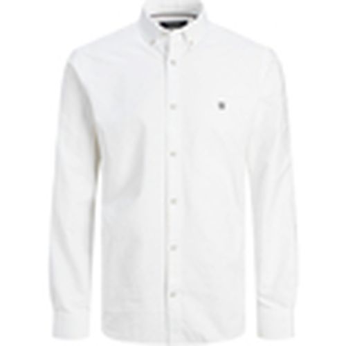 Camisa manga larga 12250009 JPRBLUGREG DOBBY LOGO SHIRT L/S BRIGHT WHITE para hombre - Jack & Jones - Modalova
