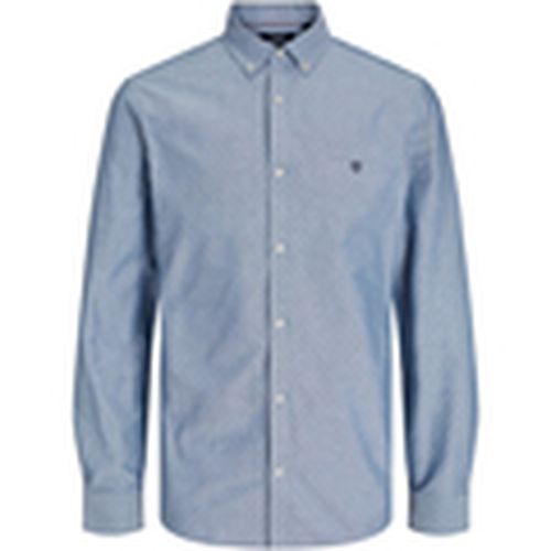 Camisa manga larga 12250009 JPRBLUGREG DOBBY LOGO SHIRT L/S CASHMERE BLUE para hombre - Jack & Jones - Modalova