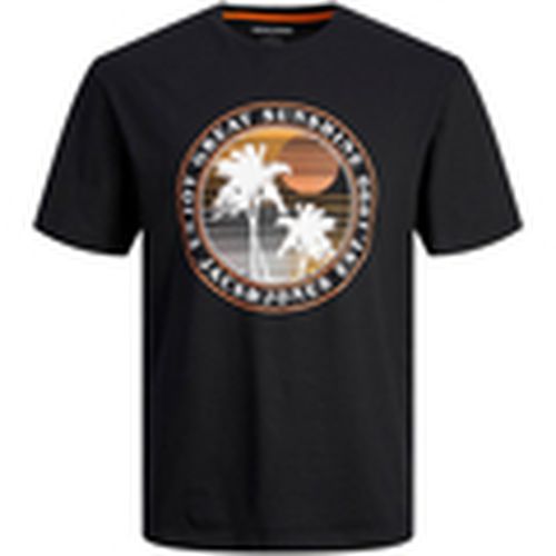 Camiseta 12247778 JJOWEN SUMMER TEE SS CREW NECK BLACK para hombre - Jack & Jones - Modalova
