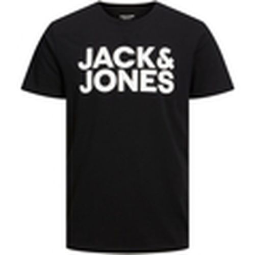 Camiseta 12151955 JJECORP LOGO TEE SS O-NECK NOOS BLACK LARGE PRINT para hombre - Jack & Jones - Modalova