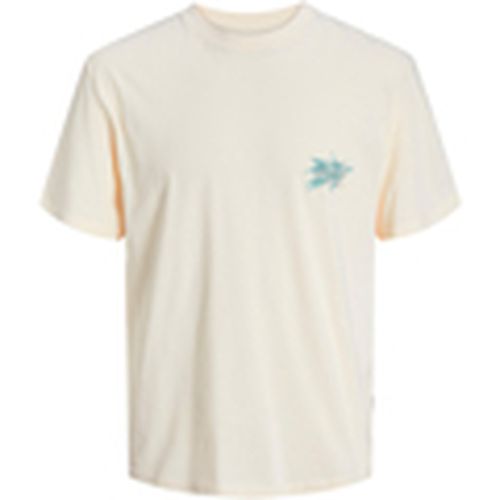 Camiseta 12253602 JORLAFAYETTE FLOWER TEE SS CREW NECK BUTTERCREAM para hombre - Jack & Jones - Modalova
