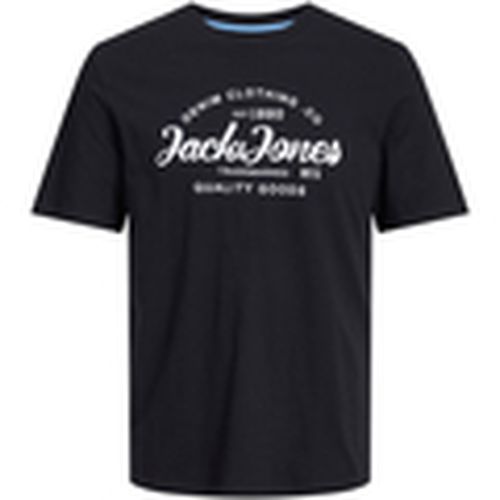 Camiseta 12247972 JJFOREST TEE SS CREW NECK BLACK para hombre - Jack & Jones - Modalova
