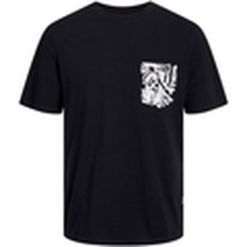 Camiseta 12250435 JORLAFAYETTE POCKET TEE SS CREW NECK BLACK para hombre - Jack & Jones - Modalova