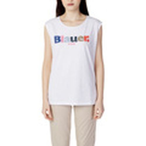 Camiseta LOGO FRAMMENTATO 23SBLDH03283 para mujer - Blauer - Modalova