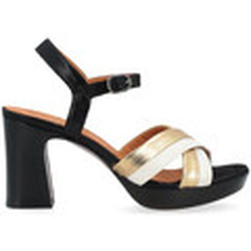 Zapatos de tacón Sandalia de tacón negro, blanco y dorado para mujer - Chie Mihara - Modalova