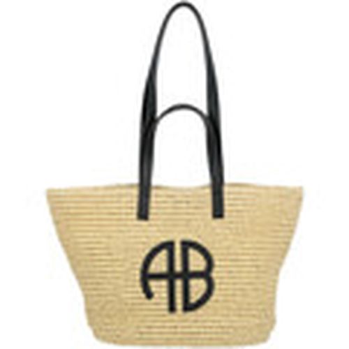 Bolso Tote Bag color natural con logotipo negro para mujer - Anine Bing - Modalova