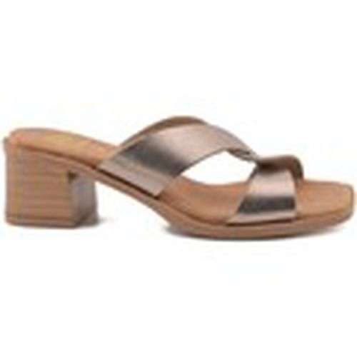 Sandalias Sandalias de mujer de piel metalizadas con tacón by para mujer - Blusandal - Modalova