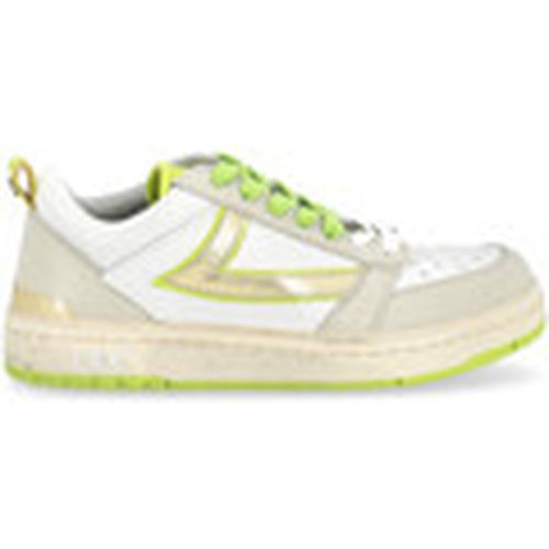 Deportivas Moda Zapatilla Starlight en piel blanca verde y dorada para mujer - Htc - Modalova