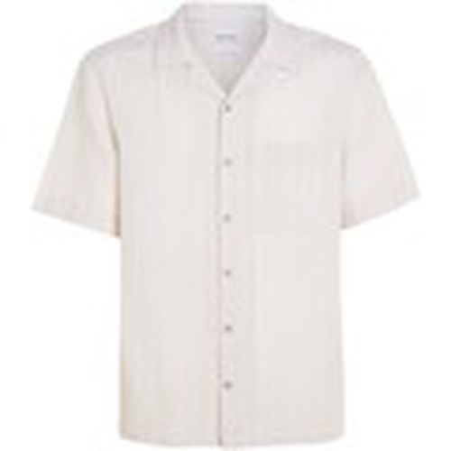 Camisa manga larga Linen Cotton Stripe para hombre - Calvin Klein Jeans - Modalova