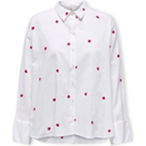Blusa New Lina Grace Shirt L/S - Bright White/Heart para mujer - Only - Modalova