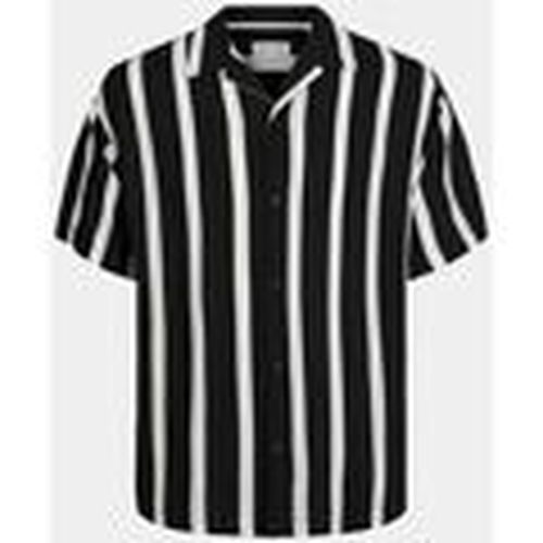Camisa manga larga 12249367 RESORT STRIPE-BLACK para hombre - Jack & Jones - Modalova