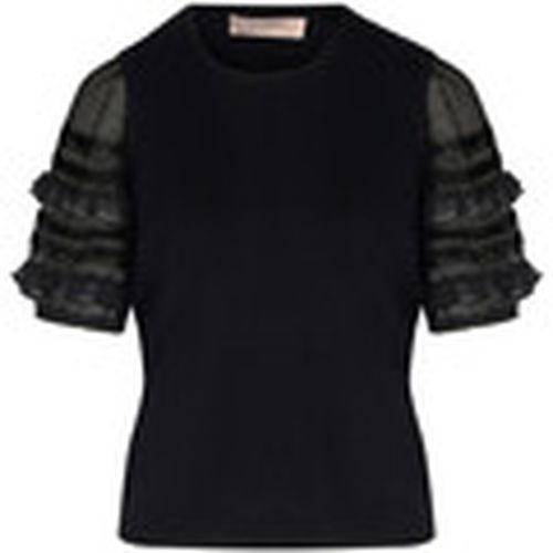 Tops y Camisetas Jersey negro de tul y manga corta para mujer - Twin Set - Modalova