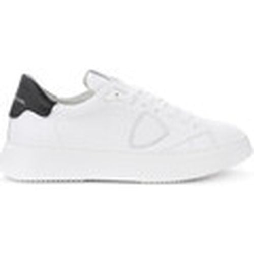 Deportivas Moda Zapatilla Temple L en cuero blanco con para hombre - Philippe Model - Modalova