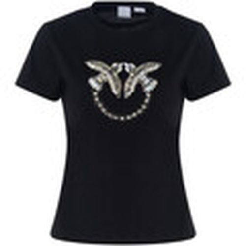 Tops y Camisetas Camiseta de punto negro con bordado Love Birds para mujer - Pinko - Modalova