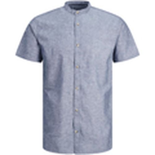 Camisa manga corta 12253970 JJESUMMER BAND LINEN BLEND SHIRT SS S24 FADED DENIM para hombre - Jack & Jones - Modalova