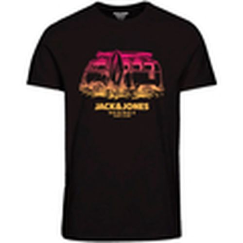 Camiseta 12258057 JORARUBA TEE SS CREW NECK 1 FST BLACK para hombre - Jack & Jones - Modalova