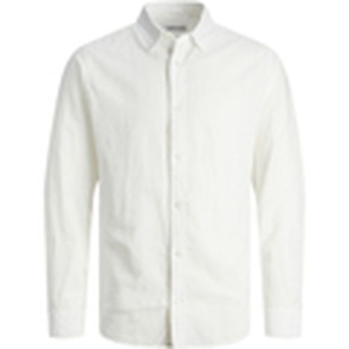 Camisa manga larga 12248579 JJELINEN BLEND SHIRT LS SN WHITE para hombre - Jack & Jones - Modalova