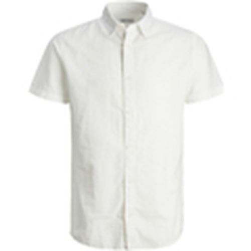 Camisa manga corta 12253721 JJELINEN BLEND SHIRT SS SN PLS WHITE para hombre - Jack & Jones - Modalova