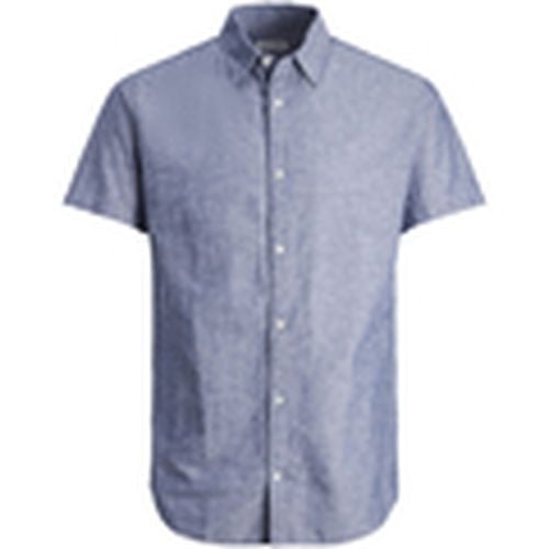 Camisa manga corta 12253721 JJELINEN BLEND SHIRT SS SN PLS FADED DENIM para hombre - Jack & Jones - Modalova