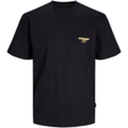 Camiseta 12256494 JORBORA BRANDING TEE SS CREW NECK BLK BLACK para hombre - Jack & Jones - Modalova