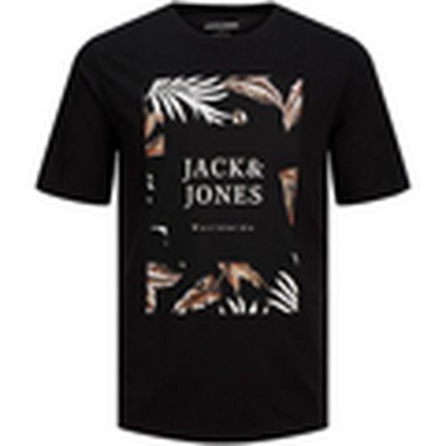 Camiseta 12256789 JJFLOOR TEE SS CREW NECK BLACK para hombre - Jack & Jones - Modalova