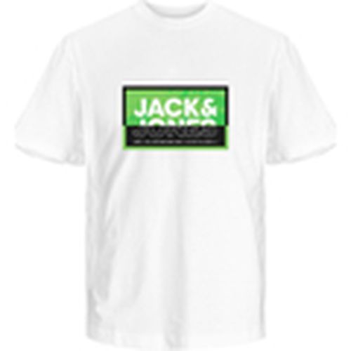 Camiseta 12259908 JCOLOGAN SUMMER PRINT TEE CREW NECK FST WHITE para hombre - Jack & Jones - Modalova