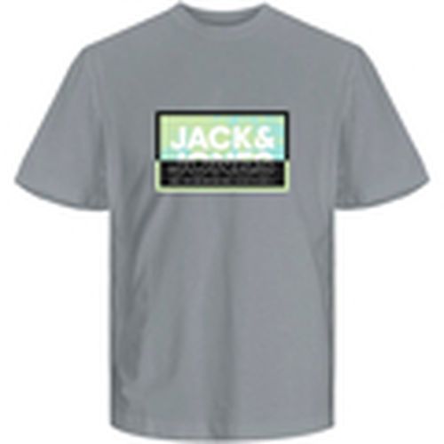 Camiseta 12259908 JCOLOGAN SUMMER PRINT TEE CREW NECK FST FLINT STONE para hombre - Jack & Jones - Modalova