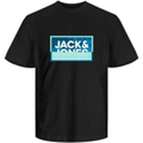 Camiseta 12259908 JCOLOGAN SUMMER PRINT TEE CREW NECK FST BLACK para hombre - Jack & Jones - Modalova